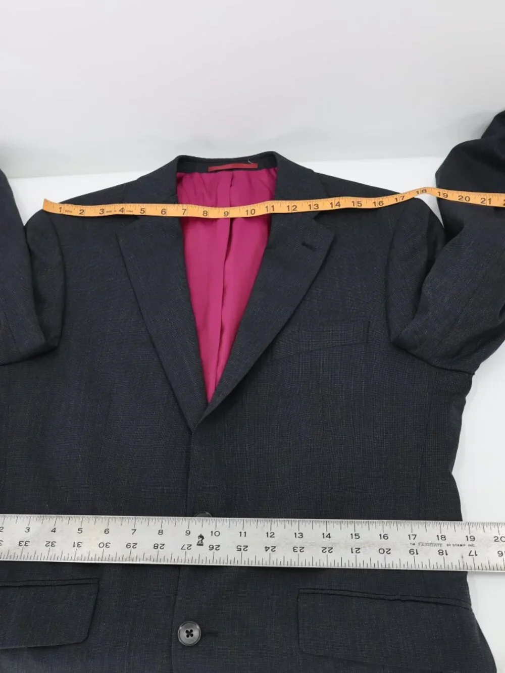 Charles Tyrwhitt sport coat Mens 40R dark Gray Wool Blazer Jacket slim fit notch